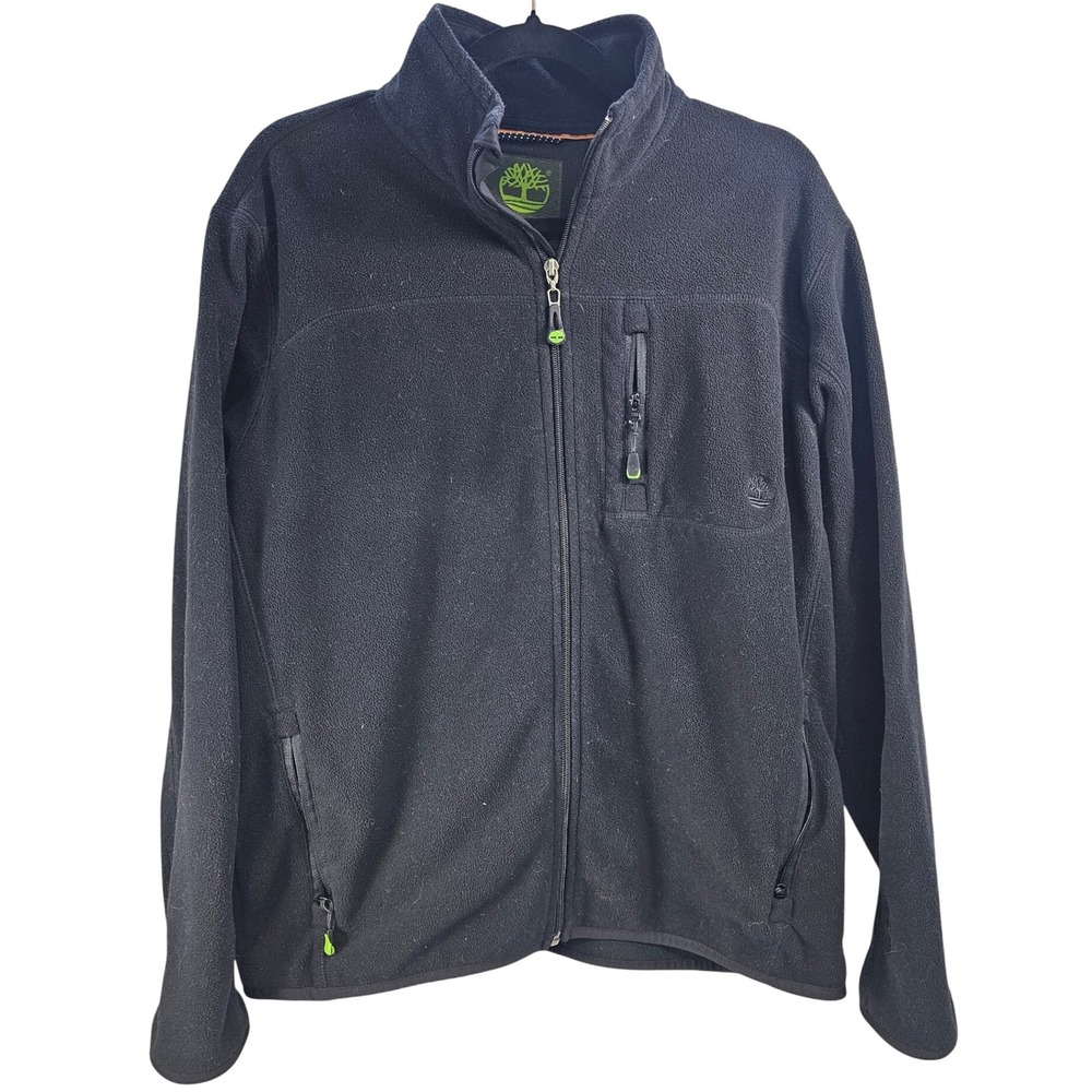 Timberland Mens Fleece Jacket Full Zip Black Size M Outdoor Casual‎